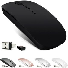 KLO Rechargeable Bluetooth 5.2/3.0/Type-C/USB-2.4G Mouse for Black  picture