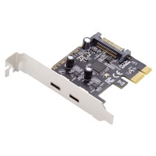 Cablecy USB3.1 Gen1 5Gbps Dual Type-A & Type-C USB-C Female to PCI-E 1x Card picture