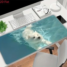 1pc 2D Flat,Swimming Puppy Pattern Large Mouse Pad, Anti-Slip Durable Rubber D picture