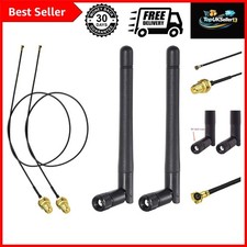 WiFi Antenna 2.4GHz 5GHz 5.8GHz 3dBi MIMO RP-SMA Male 2-Pack + 2 x 12 inch Ng... picture