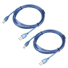 Printer Cable, 9.8ft Square USB A to USB B 2.0 Male Cable Pack of 2, Blue picture