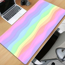 2D Flat, Colorful Wave-Patterned Desk Pad, a Multifunctional XXL Mousepad Suit picture