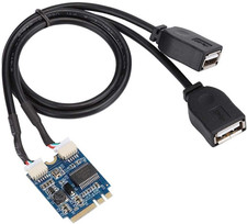 M.2 NGFF to USB Riser Card, Key A-E to Double Port USB2.0 Interface Expansion Ca picture