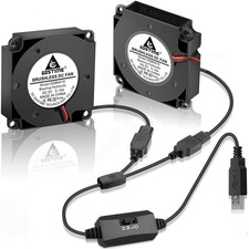 40mm USB Blower Fan with 3 Speed Control, DC 5V Powered, 2-Pack picture