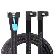 PCIE 5.0 MCIO 8X 74P To 2X 36P Mini SAS SFF8087 Right Angle Server Adapter Cable picture