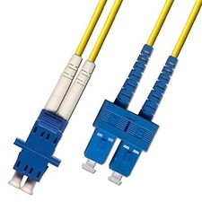 1FT Fiber Optic Adapter Cable LC F SC M Singlemode 9/125 Duplex Yellow Network picture