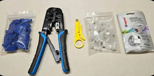 RJ45 Ethernet Pass-Through Crimping Tool Kit Cat5, Cat6, Cat7 picture