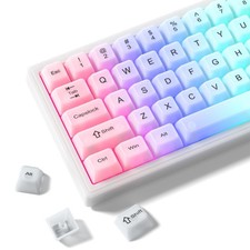 White Cute Jelly Transparent Clear Custom MDA Profile Keycap Set Cherry MX picture