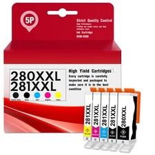 Replacement Canon PGI-280XXL CLI-281XXL Ink for TR7500 TR7520 TR7620 (5-Pack) picture