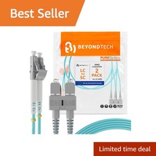 BEYONDTECH LC to SC Fiber Cable 1m (3ft) 2-Pack picture
