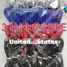 3 in 1 Fast USB Charging Cable Charger Cord For iPhone Samsung Android WHOLESALE picture
