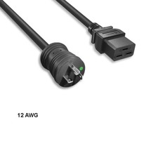 10x 6ft 12 AWG Hospital Grade Power Cable NEMA 5-20P to C19 20A/125V Blk picture