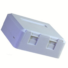 Qty. 25- Tuff Jacks 2 Port Surface Mount Box in White for Keystone Jacks picture