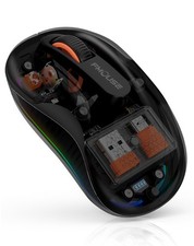 FMOUSE Transparent Wireless Mouse, Tri-Mode Bluetooth & Small size, Black picture