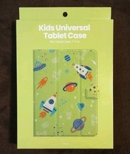 Kids Space Theme Tablet Case, Green Multicolor, Fits 7-11