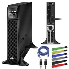 APC UPS 3000VA Smart-UPS Single Phase Online UPS (SRT3000XLA) + Network Cable picture
