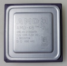 Vintage AMD K6 AMD-K6-2/350AFR 2.2V Core/3.3V Processor Collection/Gold picture