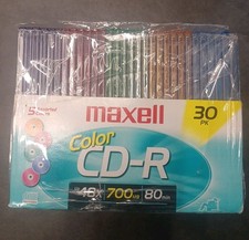 MAXELL 700MB 30pk Color CD-R 80 Min Individual Cases 648230 NEW Sealed picture
