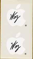 Steve Woz Wozniak SIGNED 2 Apple Logo Promo Stickers UNUSED COMPUTER AUTOGRAPHED picture