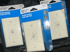 3 New Commercial Electric CE Tech Flexible Opening Cable Wall Plate light almond picture