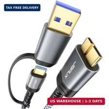 Hard Drive Cable 1.6FT, 20Gbps Micro B to USB C/A Cord External Hard Drive Cable picture