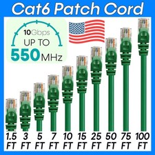 Green Cat6 Patch Cord Cable Network Cat6 Cable Internet Ethernet Modem Cable LOT picture