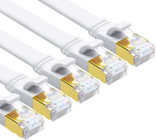 CAT8 Ethernet Cable, 6Ft 5 Pack Flat CAT8 Patch Cord, Faster than Cat7/Cat6/C... picture