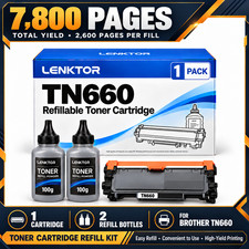 TN660 Refill Kit Toner 1PK BK With Chip for HL-L2300D MFC-L2700DW DCP-L2520DW picture