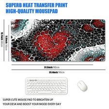 1pc XXL Plus Size Cell Texture Art Mouse Pad Dark Red Contrast Trendy Cool Mes picture