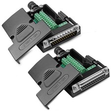 ANMBEST 2PCS DB25 Solderless Connector, RS232 D-SUB Serial to 25-pin Black picture