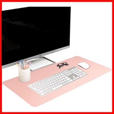 Multifunctional Pink Desk Protector - Large Faux Leather Pad for Office & Gaming picture