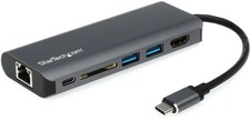 StarTech.com USB-C Multiport Adapter Travel Dock w/ 4K HDMI, USB Hub, SD Reader, picture