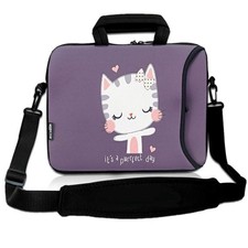 1415.6 Inch Laptop Shoulder Bag Notebook Handle Sleeve Cute Cat Print picture