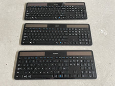 Lot Of 3 Logitech K750 Wireless Solar Keyboards Black Untested Boards Only picture