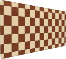 Brown Beige Checkered Mouse Pad Large Desk Mat for Keyboard and Mouse Non-Slip G picture