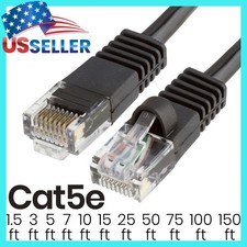 Cat5e Patch Cable Black Cat 5e Ethernet Cord Internet LAN RJ45 Network Wire LOT picture