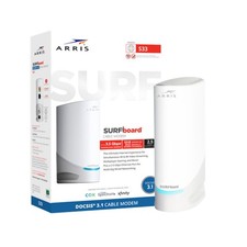 Arris Surfboard S33 DOCSIS 3.1 Multi‑Gig Cable Modem | 2.5Gbps + 1Gbps White picture