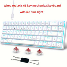 HXSJ 68-Key Mechanical Keyboard with Dual-Color Backlit Keycaps, USB-C Detachabl picture