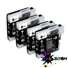 4 Black Ink Cartridge fits Brother LC61 DCP-J125 MFC-J265w MFC-J410w MFC-495CW picture