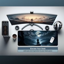 DESKMATEC Gaming Mouse Pad, Moonlit Samurai Desk Mat (80x30cm) picture