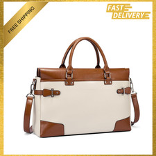 Leather Laptop Briefcase for Women 15.6 Inch Computer Messenger Business Work picture