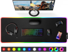 Large RGB Gaming Mouse Pad, Desk Pad with 12 LED Lighting Modes, Premium Micro-W picture