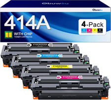 4-Pack Toner Cartridge BCMY Obuweu 414A Chip Compatible With HP picture