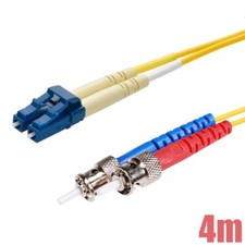 4M LC to ST UL Single Mode 9/125 Duplex Fiber Optic Optical Cable OFNR Yellow picture