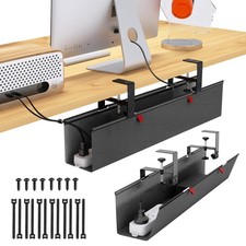 Under Desk Cable Management Tray - Under Desk Cord Management - Clamp/Screw Moun picture