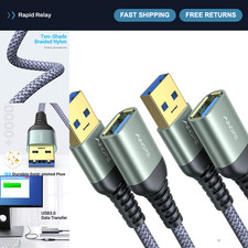 2 Pack 10FT USB 3.0 Extension Cable Male to Female, Braided High Speed Data Tran picture