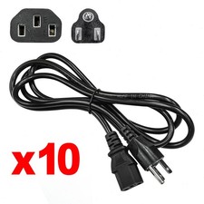 Lot of 100 PC 3-Prong AKA Mickey Mouse AC Power Cord for Laptop PC 18 AWG Wire picture