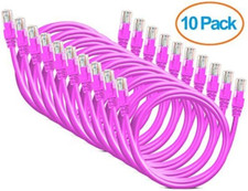 AURUM CABLES CAT6 Snagless 20 FT Pink 10 Pack Network Ethernet Patch Cab picture
