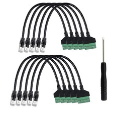 Reliable 10 Count RJ45 Male to 8-Pin Screw Connectors for Secure Network Setup picture