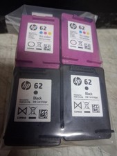 Set 4 Genuine HP 62 Black and Color Inkjet Cartridges Seal Intact NO BOX NO BAG picture